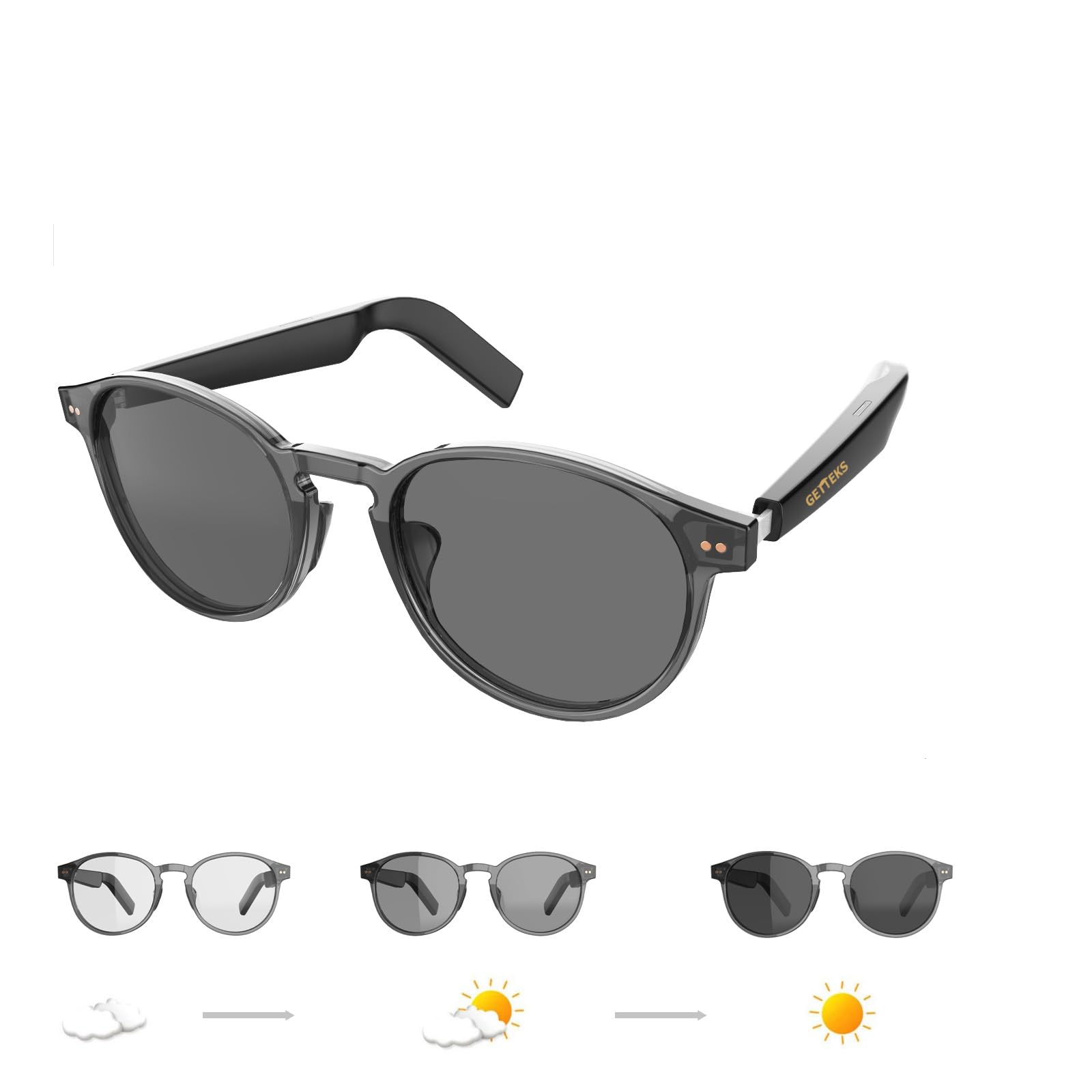 Smart Bluetooth Sunglasses for Men & Women - Voice Control, Open Ear Design with Built-in Speakers for Music & Calls | Hands-Free Audio Glasses for Running, Driving & Outdoor Activities