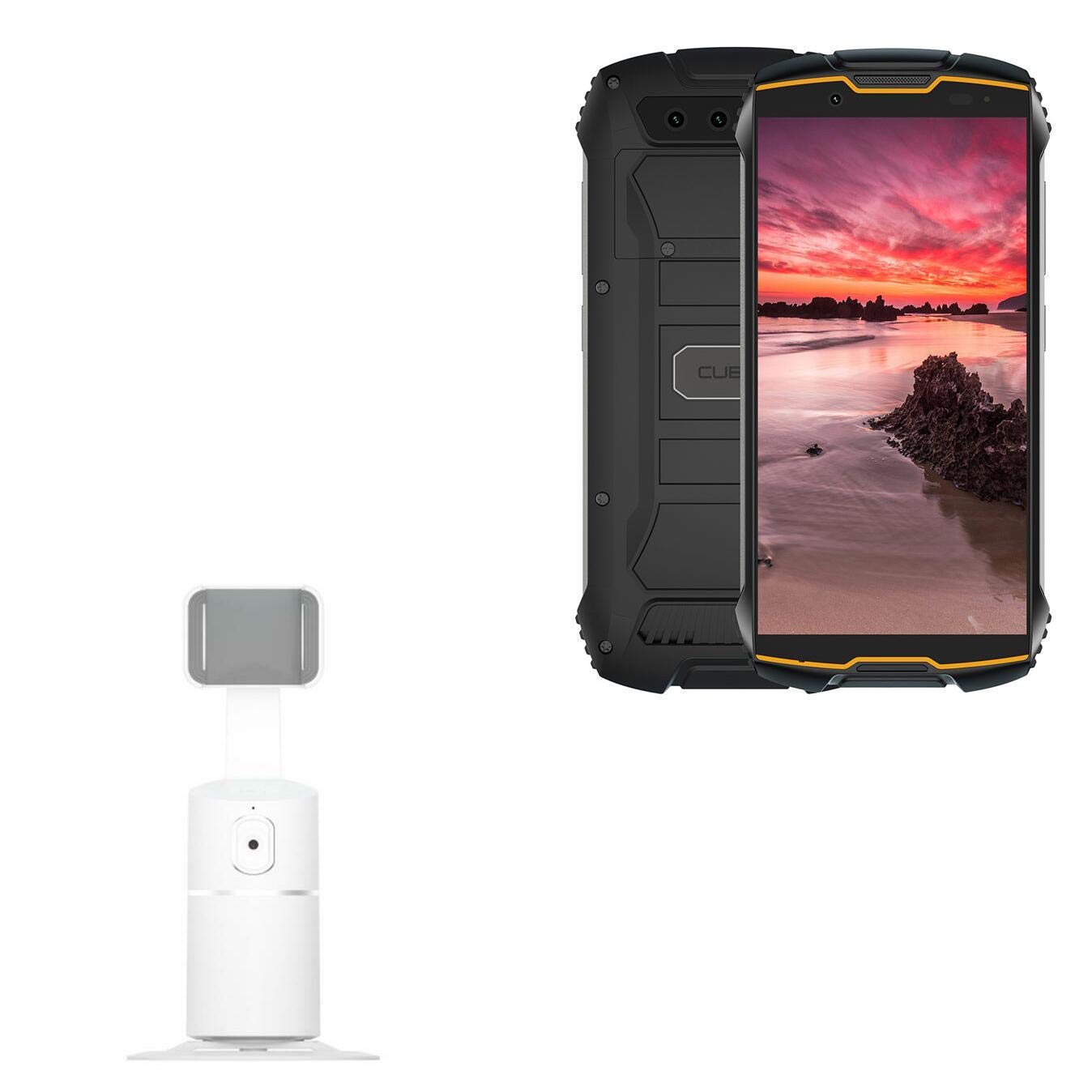 BoxWave Cubot King Kong Mini Stand and Mount with PivotTrack360 Selfie Stand - Winter White | 360° Facial Tracking Pivot Stand for Cubot King Kong Mini | Perfect for Vlogging, Live Streaming & Hands-Free Video Calls