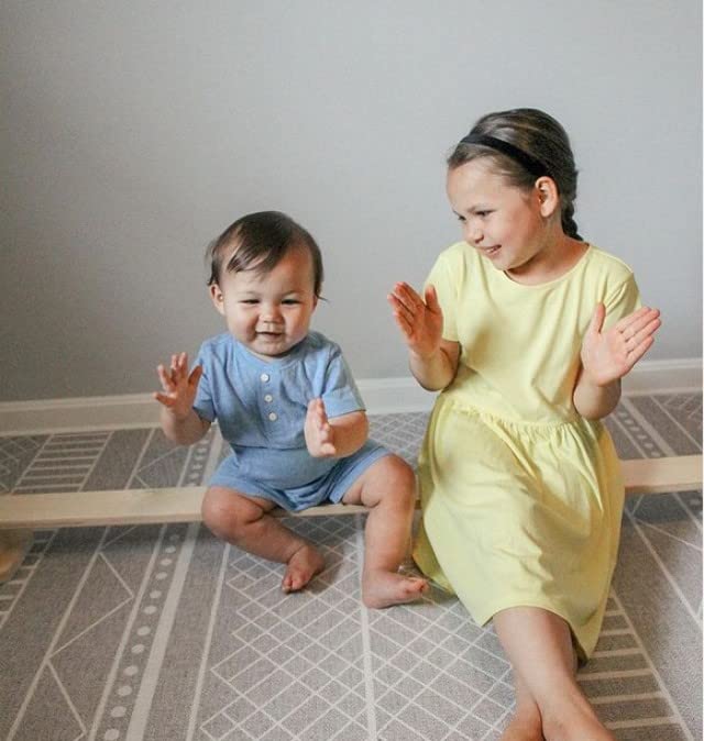 Ruggish Cali Play Rug 4.8x7 ft - Soft Reversible Baby Playmat with Interactive Map, Waterproof & Non-Slip Nursery Rug for Toddlers - Perfect for Playrooms, Daycares & Kids Bedrooms (Grey)