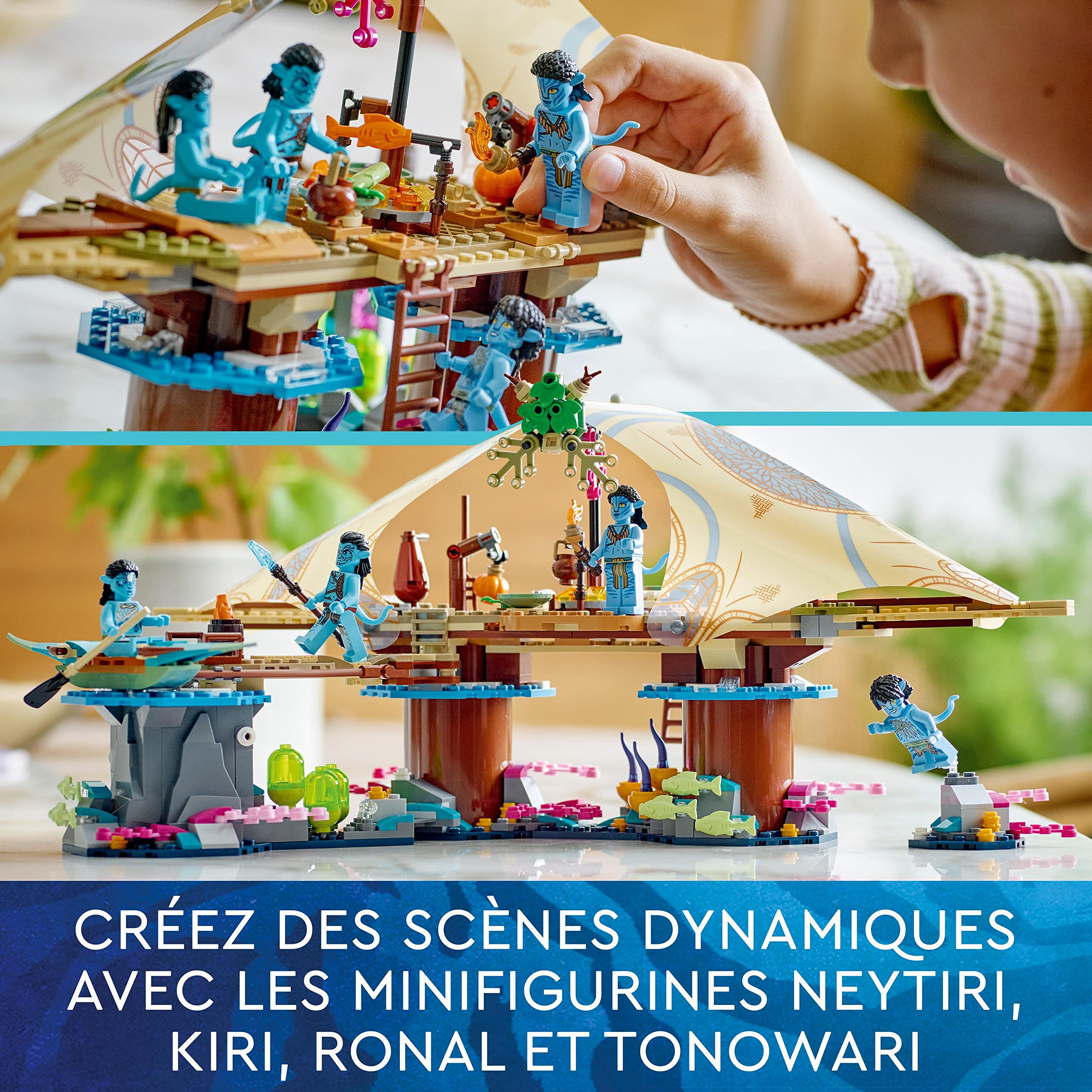 LEGO 75578 Avatar Metkayina Reef House Building Set with Village, Canoe, Pandora, Neytiri & Tonowari Minifigures - Avatar: The Way of Water Movie Toy for Kids & Collectors - Perfect for Playtime, Display & Gift Giving