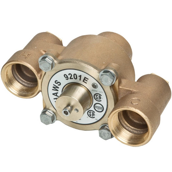 Haws 9201E Thermostatic Mixing Valve for Eyewash Stations - ANSI Compliant Tepid Water Control Valve for Emergency Safety Showers & Eye Wash Stations - Perfect for Laboratories, Factories & Industrial Workplaces