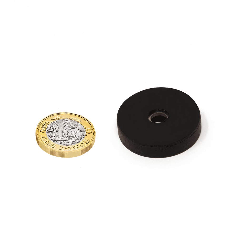 N42 Neodymium Rubber Coated Pot Magnet - 1-3/16