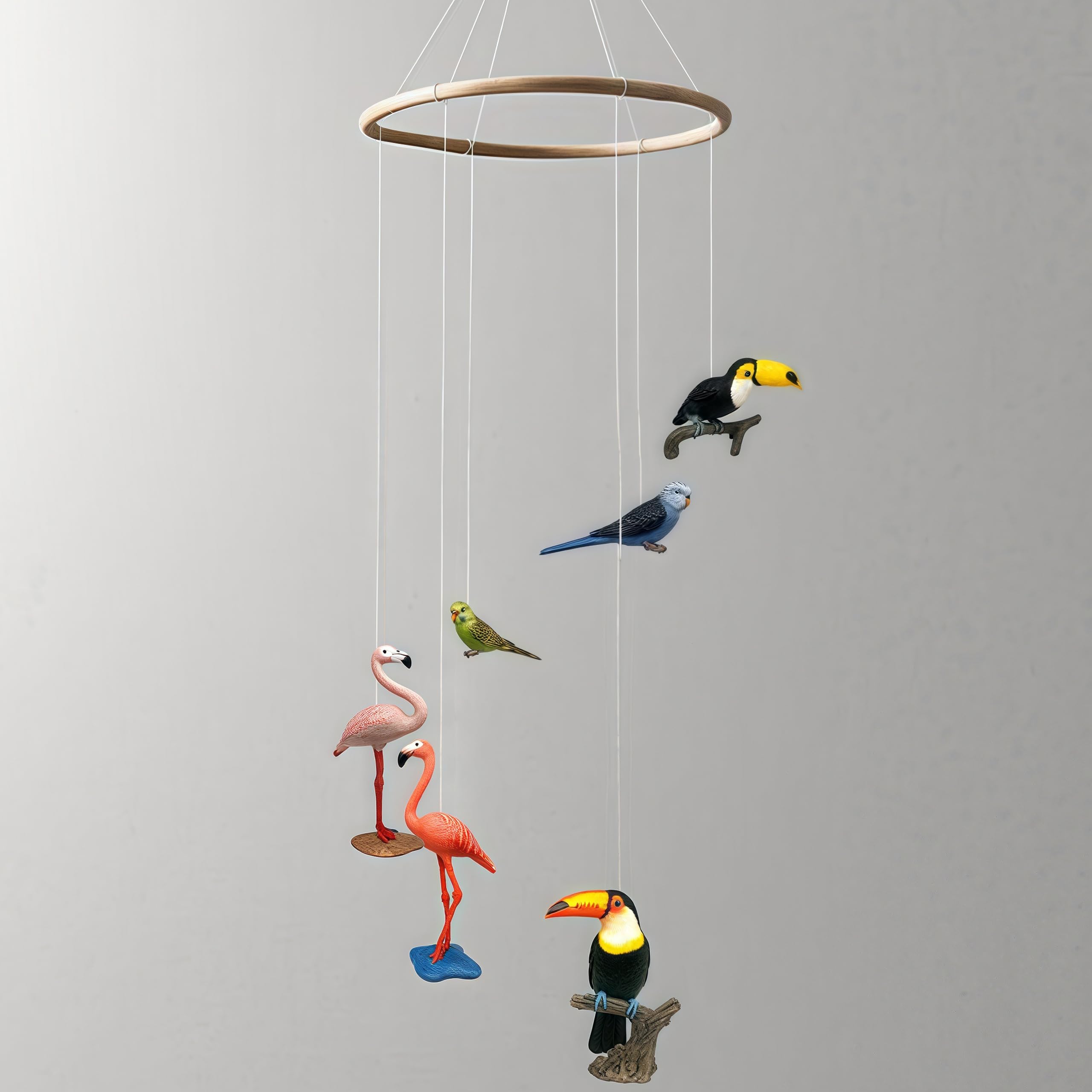 Gemini & Genius Jungle Bird Toys for Kids - 6PCS Toucan, Parrot & Flamingo Action Figures - Perfect for Christmas Stocking Stuffers, Garden Decor, Cake Toppers & Educational Play