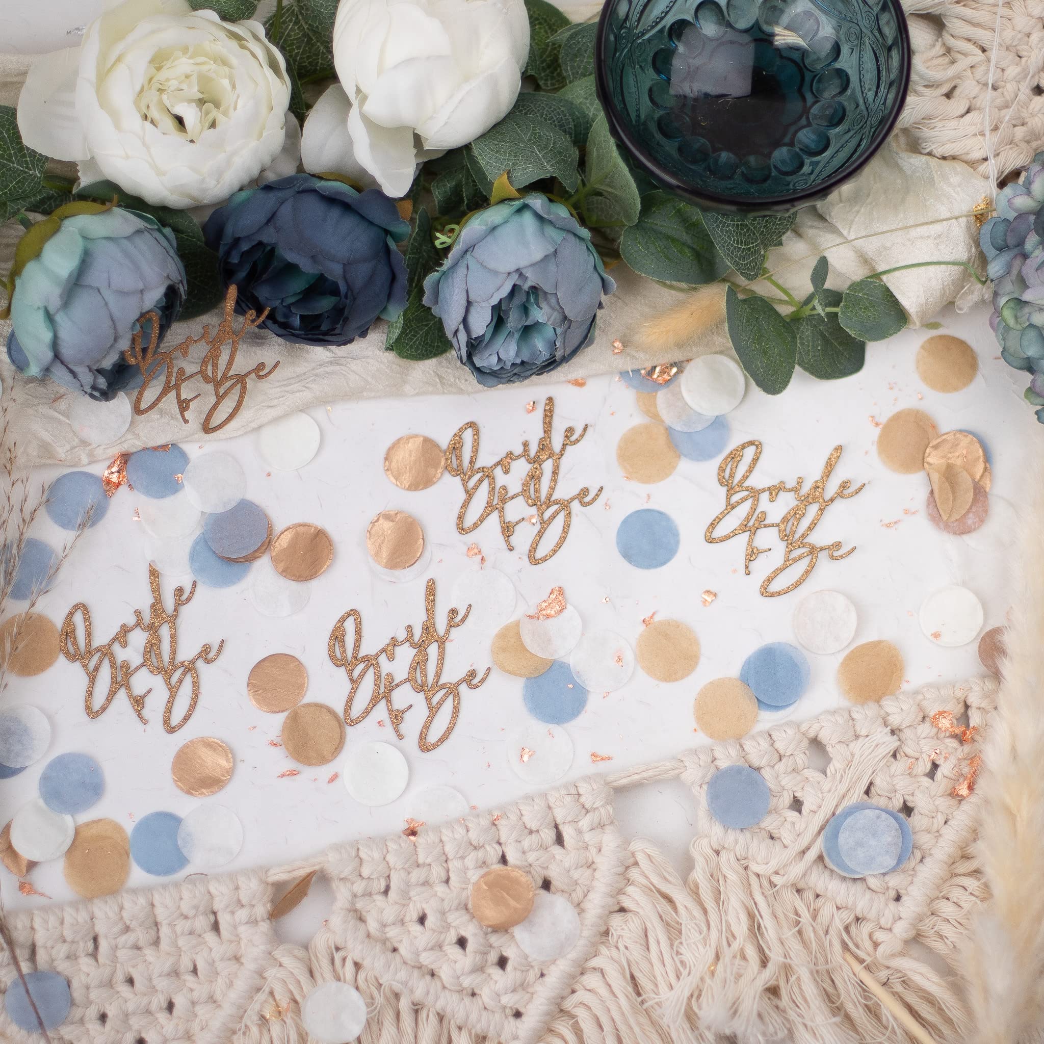 Dusty Blue Confetti for Bridal Shower Decorations - Bride to Be Party Supplies - Perfect for Wedding Showers, Bachelorette Parties & Bridal Events