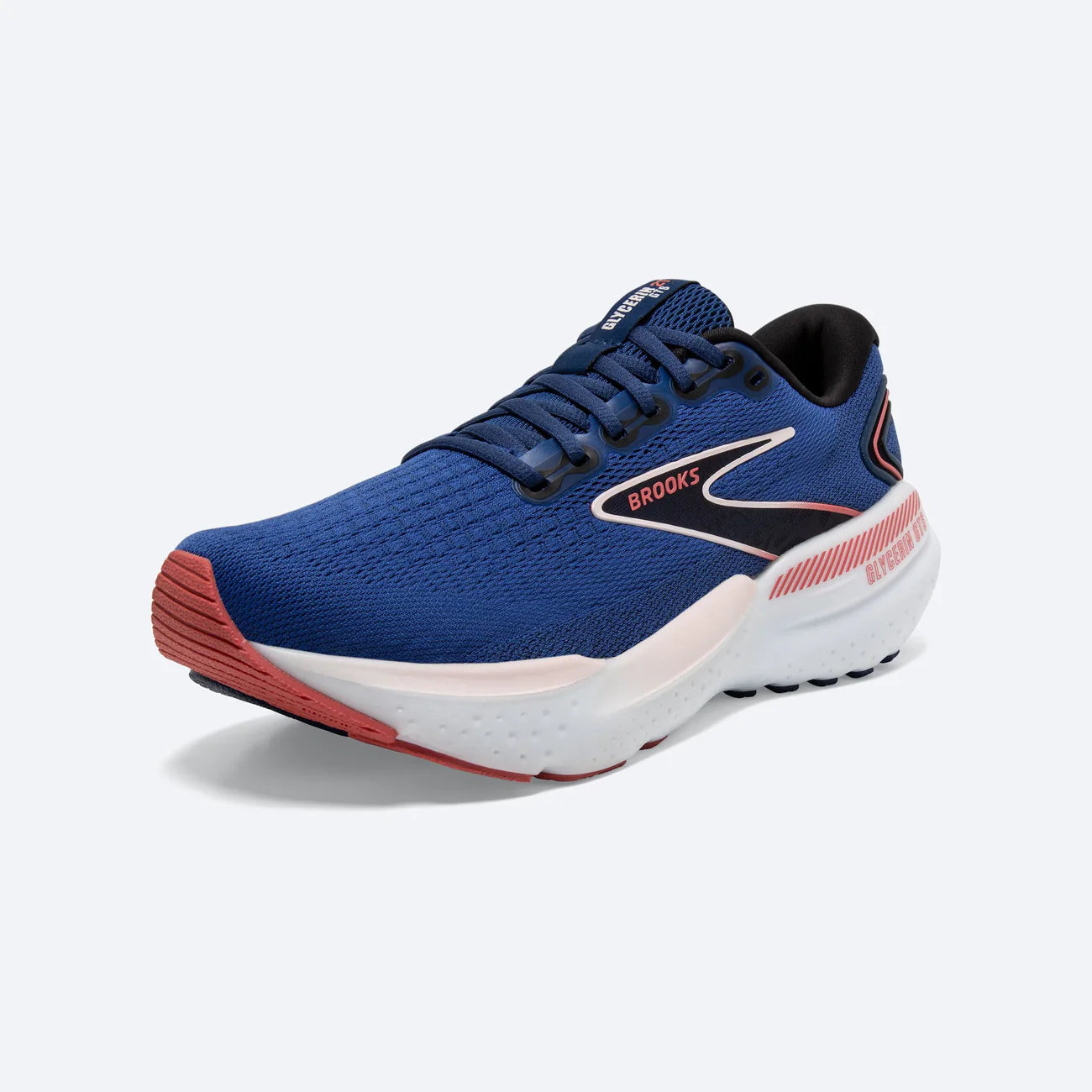 Brooks Women's Glycerin GTS 21 Running Shoes - Cushioned Support for Neutral Runners, Blue/Icy Pink/Rose | Perfect for Jogging, Gym Workouts & Daily Walking