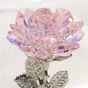 Pink Crystal Rose - Handmade Crystal Flower for Home Decor, Wedding Centerpieces, and Gift Giving