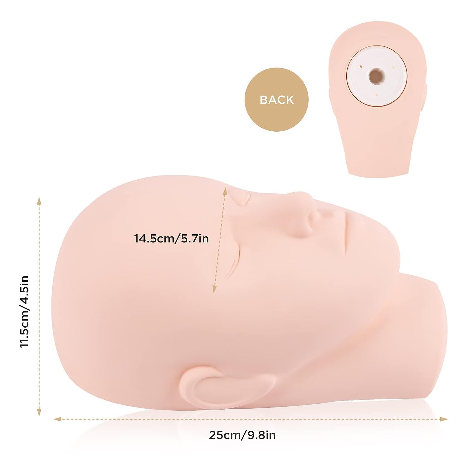 Professional Soft Touch Rubber Mannequin Head for Makeup & Lash Extension Practice - Realistic Cosmetology Training Head, Easy to Clean with Skincare Oil | Perfect for Beauty Students, Salon Training & Home Practice