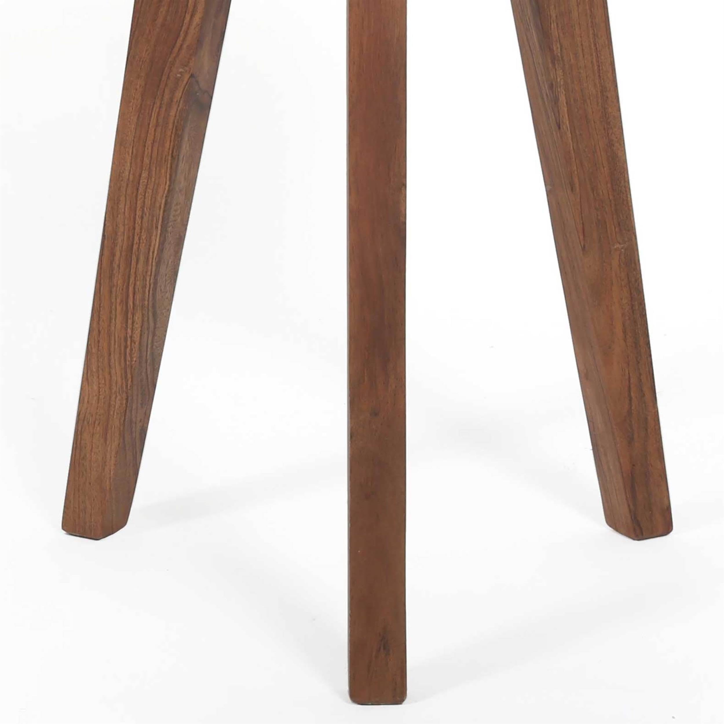 Steve Silver Caspian Slate Round Accent End Table - Natural Matte Finish Side Table for Living Room, Bedroom & Office Decor