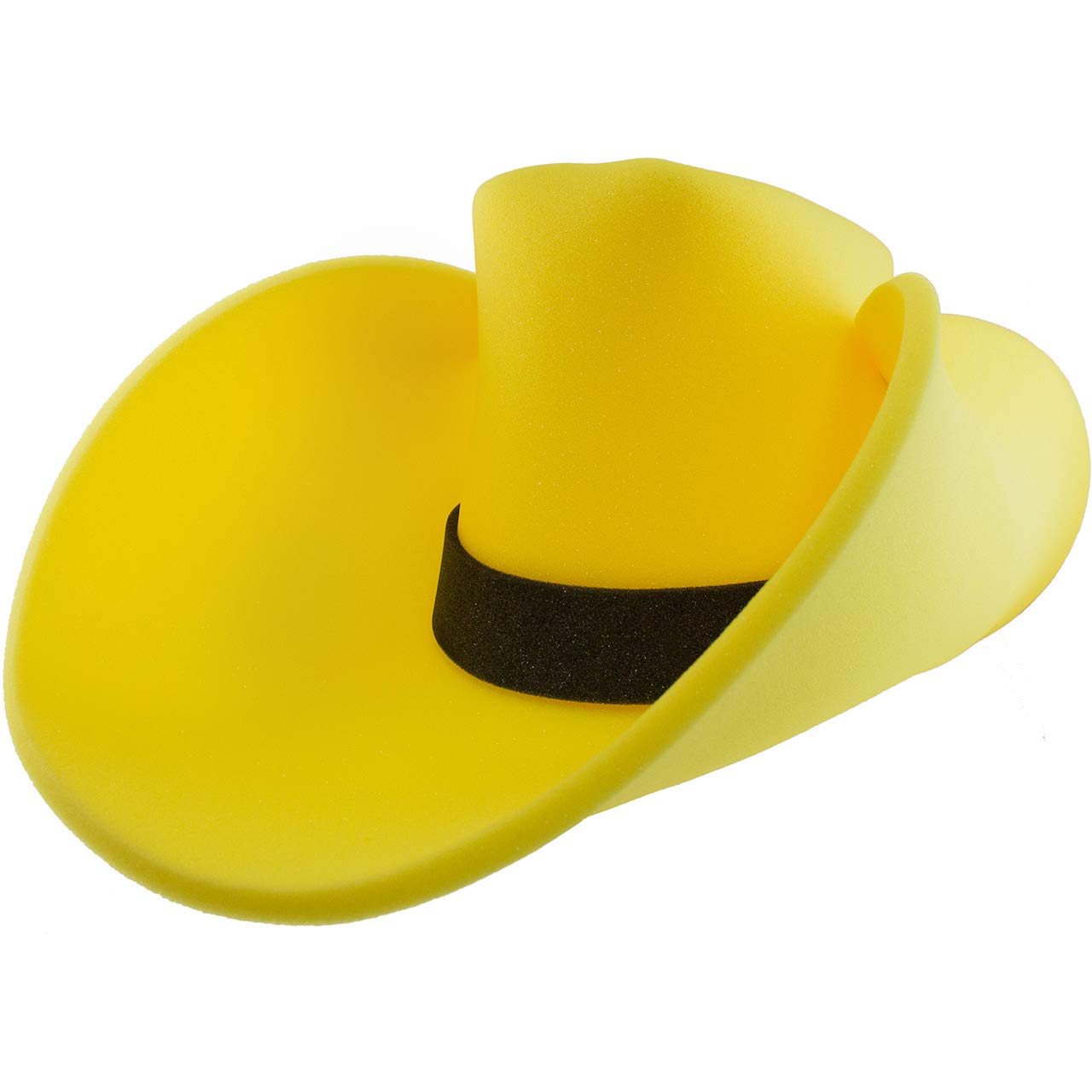 FUNSTITUTION Oversized Yellow Foam Cowboy Hat for Adults & Kids - Giant Silly Costume Hat for Western Parties, Halloween & Crazy Fun Events - Funny Novelty Hat for Dress Up & Photo Props