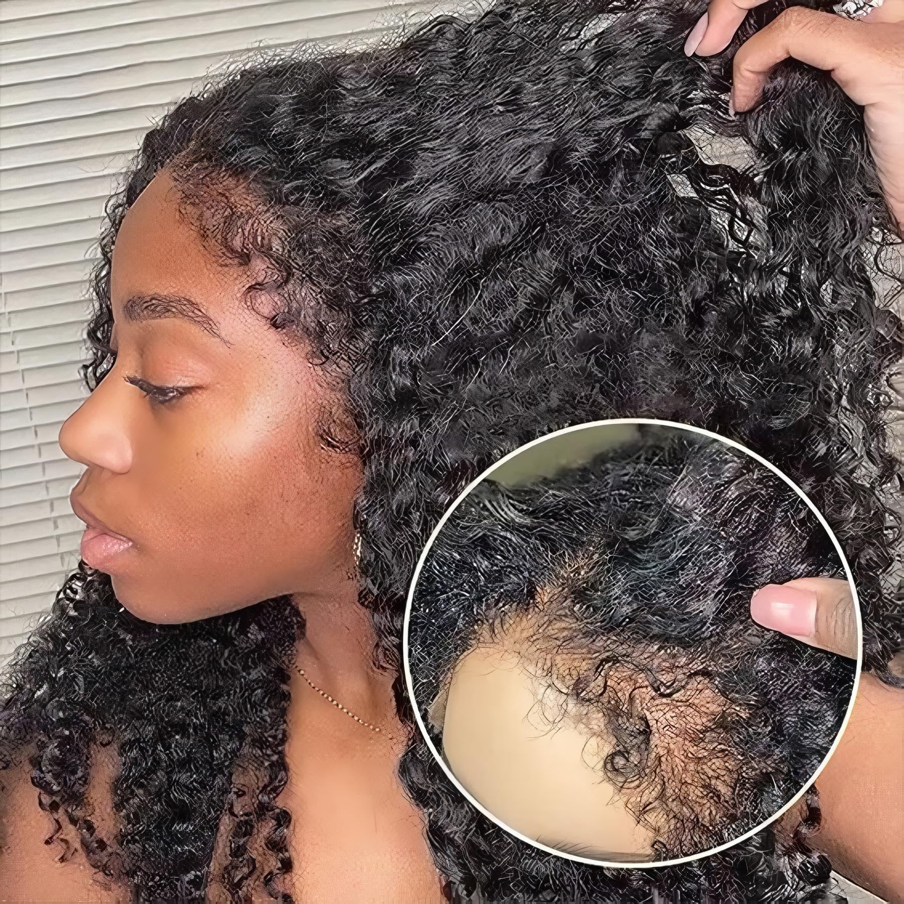 4C Kinky Curly Lace Front Wigs Human Hair 13x4 HD Transparent Lace Frontal - Deep Wave Curl Wig with Baby Hair & Pre-Plucked Hairline, 180% Density 16 Inch - Perfect for Cosplay, Daily Wear & Special Occasions
