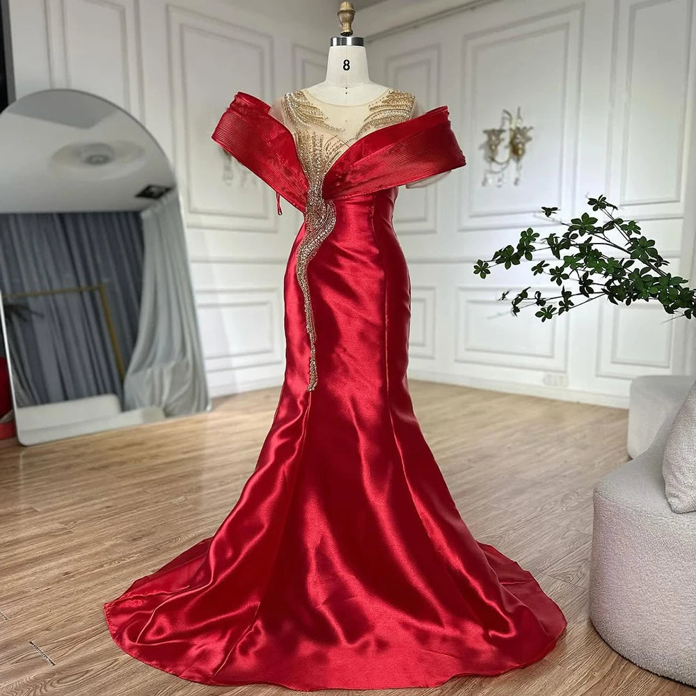 Luxury Designer Mermaid Satin Lilac Evening Dresses for Women - Formal Gowns for Prom, Wedding, Cocktail Party & Special Occasions - LA72902