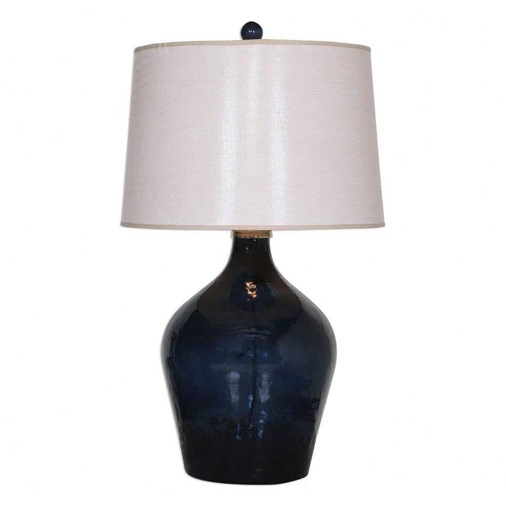 Tall 1 Light Table Lamp with Beige Linen Tapered Round Hardback Shade - 3-Way Switch for Living Room, Bedroom, or Office Lighting