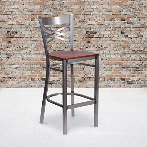 Cherry Wood Seat/Clear Coated Metal Frame