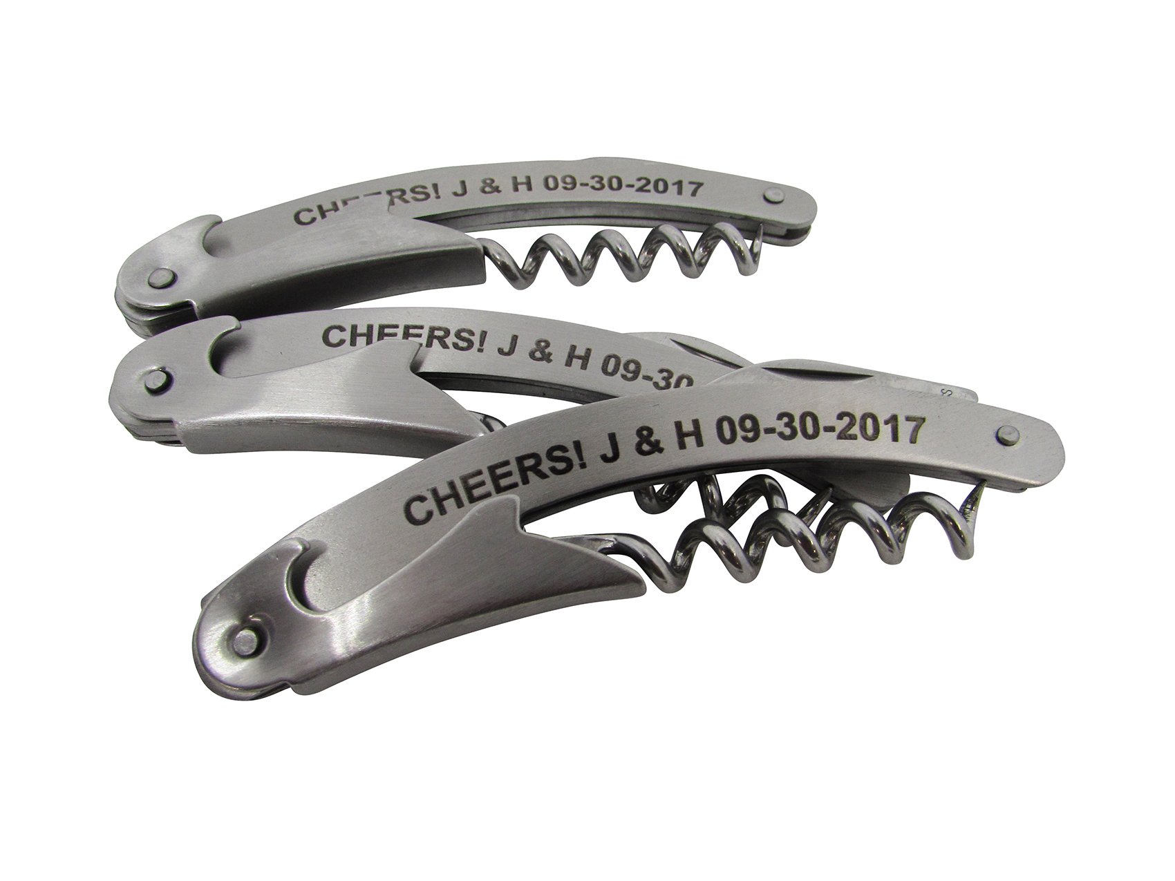 Personalized Metal Corkscrew with 3 Functions - Laser Engraved Wine Bottle Opener in Elegant Gift Box - Perfect for Weddings, Anniversaries & Housewarming Gifts