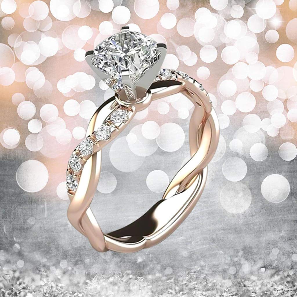 Elegant Silver Zircon Engagement Ring for Women - Wedding Band, Bridal Ring, Diamond Simulant Jewelry - Perfect for Proposals, Anniversaries & Special Occasions (Size A, One Size)