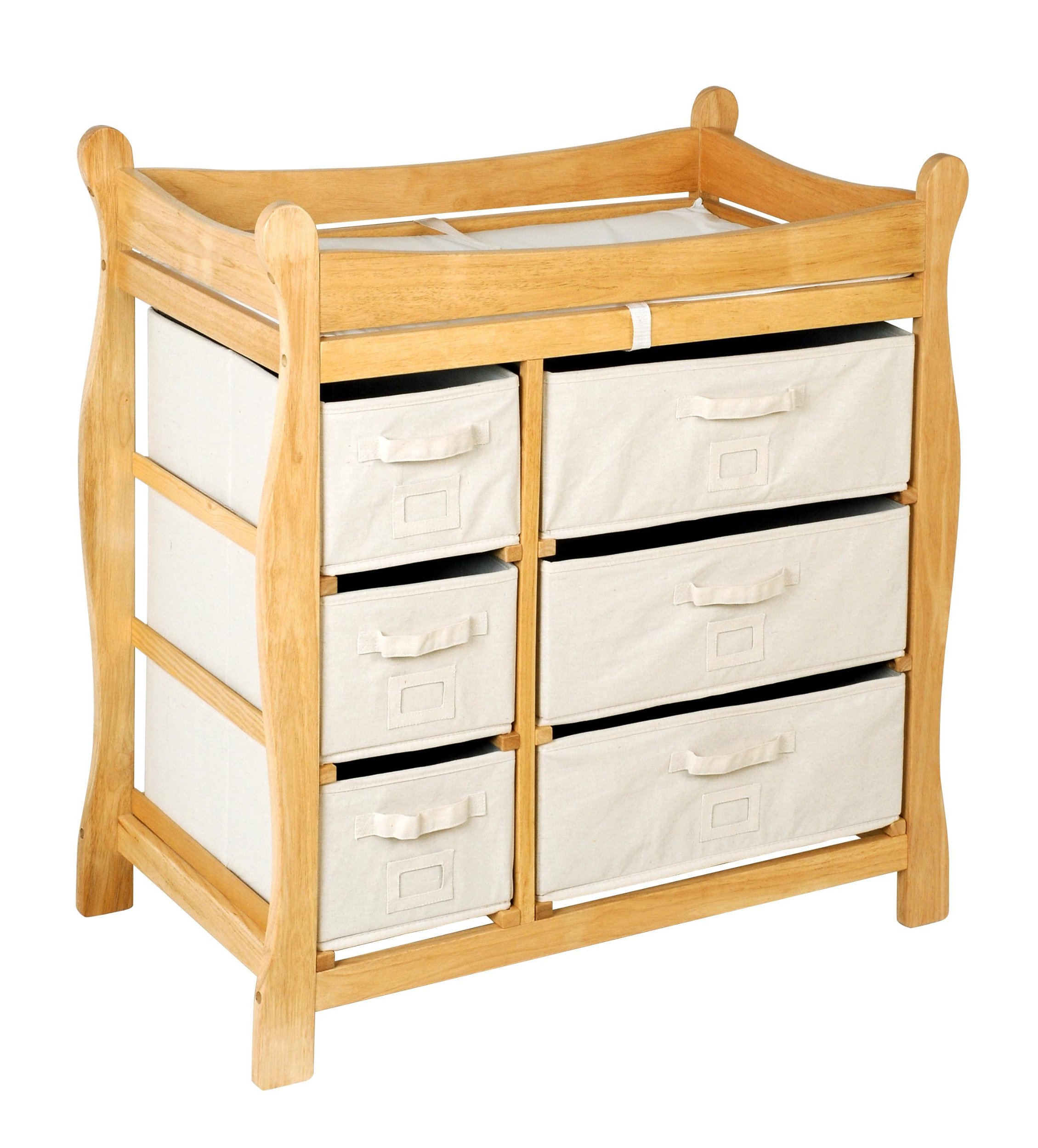 Baby Changing Table with 6 Storage Baskets & Soft Pad - Nursery Organizer for Diapers, Wipes & Baby Essentials - Perfect for Newborns & Toddlers in Bedroom or Nursery