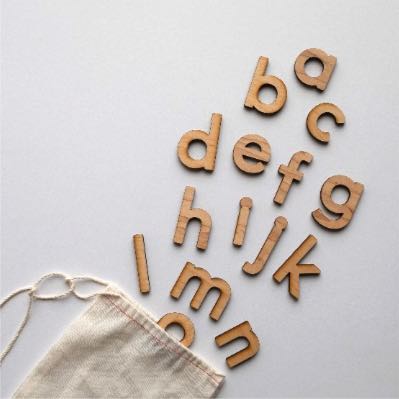 Gladfolk Maple Wooden Alphabet Lower Case Letters Set - Perfect for Kids Learning, Montessori Education & DIY Craft Projects