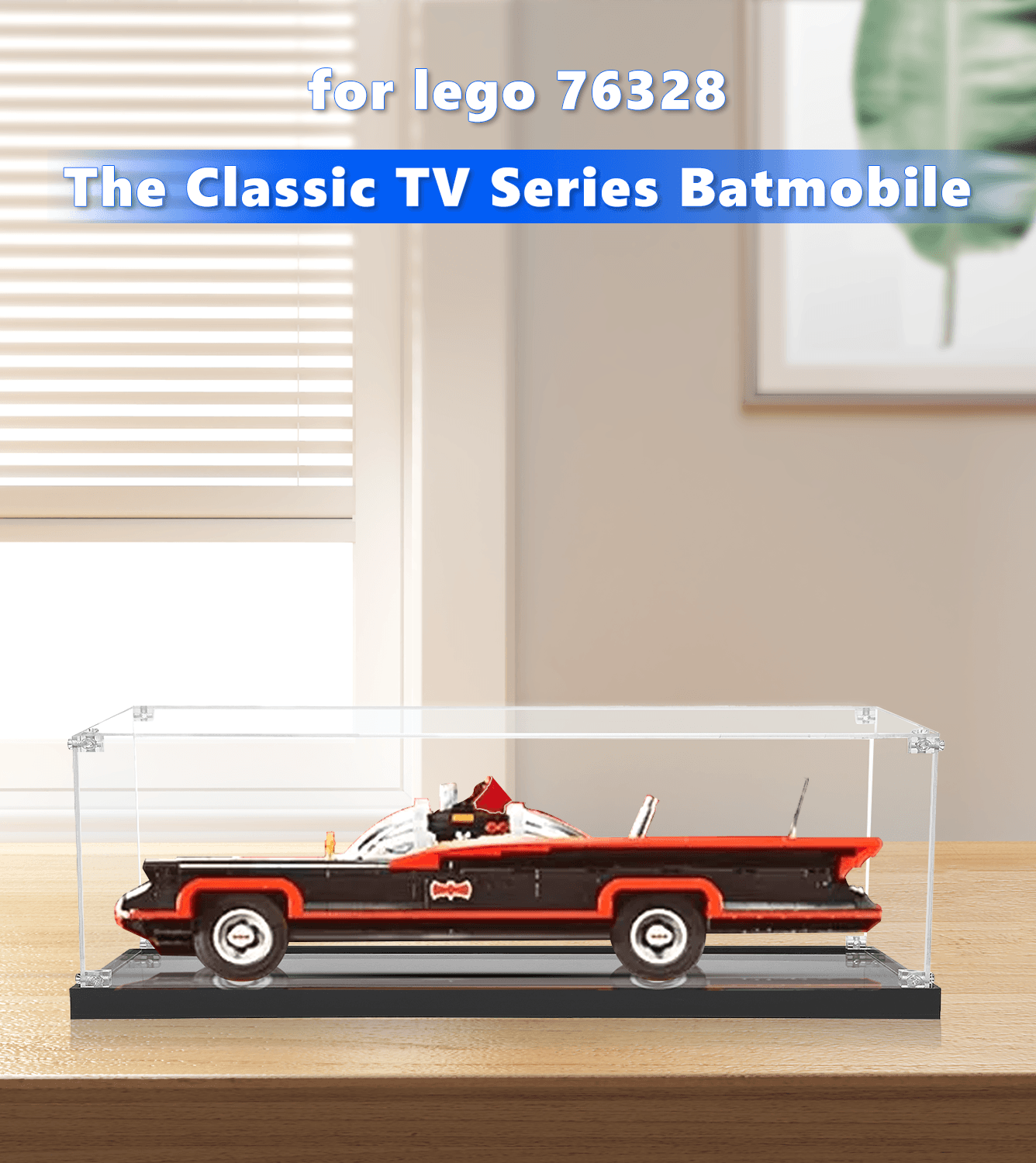 LEGO The Classic TV Series Batmobile (76328) Display Case - 1:10 Scale Model Protector for Collectible Showcase - Perfect for Home Decor, Office Display, and LEGO Fan Collections