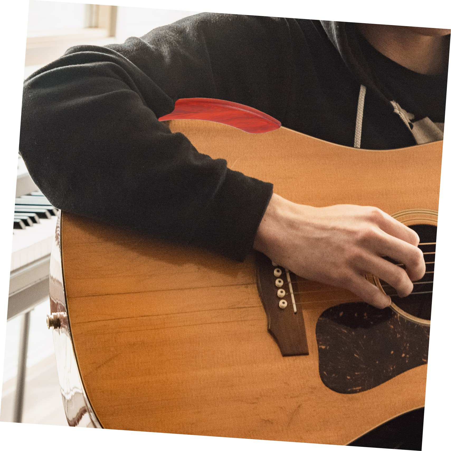 Premium Guitar Arm Rest - Ergonomic Wooden Hand Support for Acoustic & Electric Guitars - Red Guitar Accessories for Comfortable Playing (Perfect for Practice, Performances & Studio Sessions)