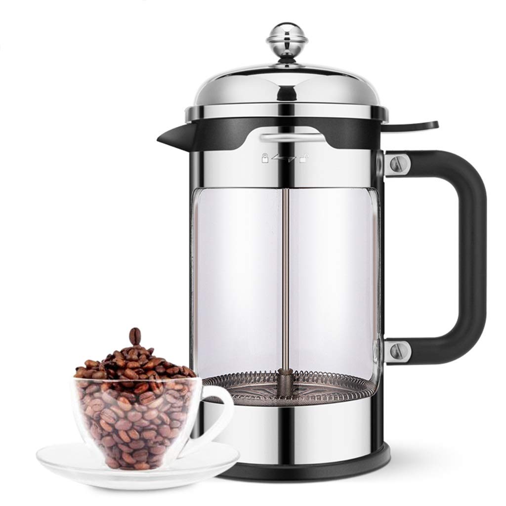 Premium French Press Coffee Maker - 304 Stainless Steel & Explosion-Proof Glass Stovetop Espresso Maker (350ml-1500ml) for Home, Office & Camping - Perfect for Fresh Brewed Coffee, Tea & Cold Brew