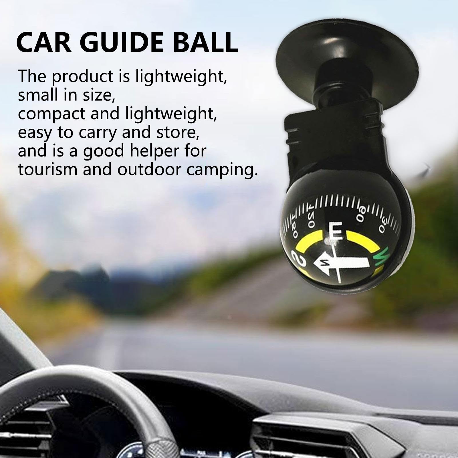 Premium Electronic Car Compass - High Precision Adjustable Dashboard Navigation Guide Ball for Road Trips, Off-Road Adventures & Outdoor Travel Accessories