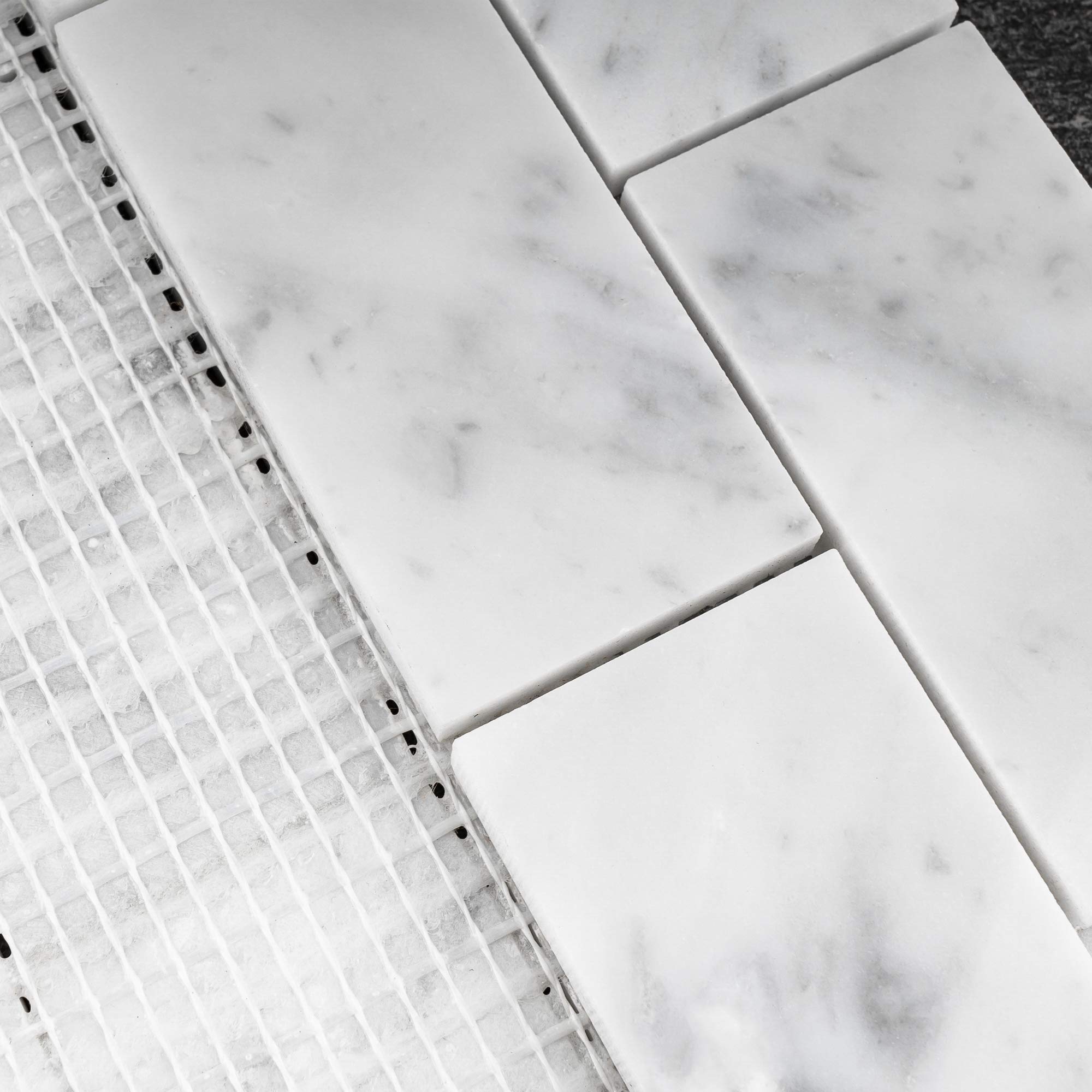 Premium 2x4 White Carrara Marble Mosaic Tile Backsplash - 10 Sheets Pack - Natural Stone Wall & Kitchen Backsplash - Perfect for Bathroom, Shower, and Fireplace Accent Walls