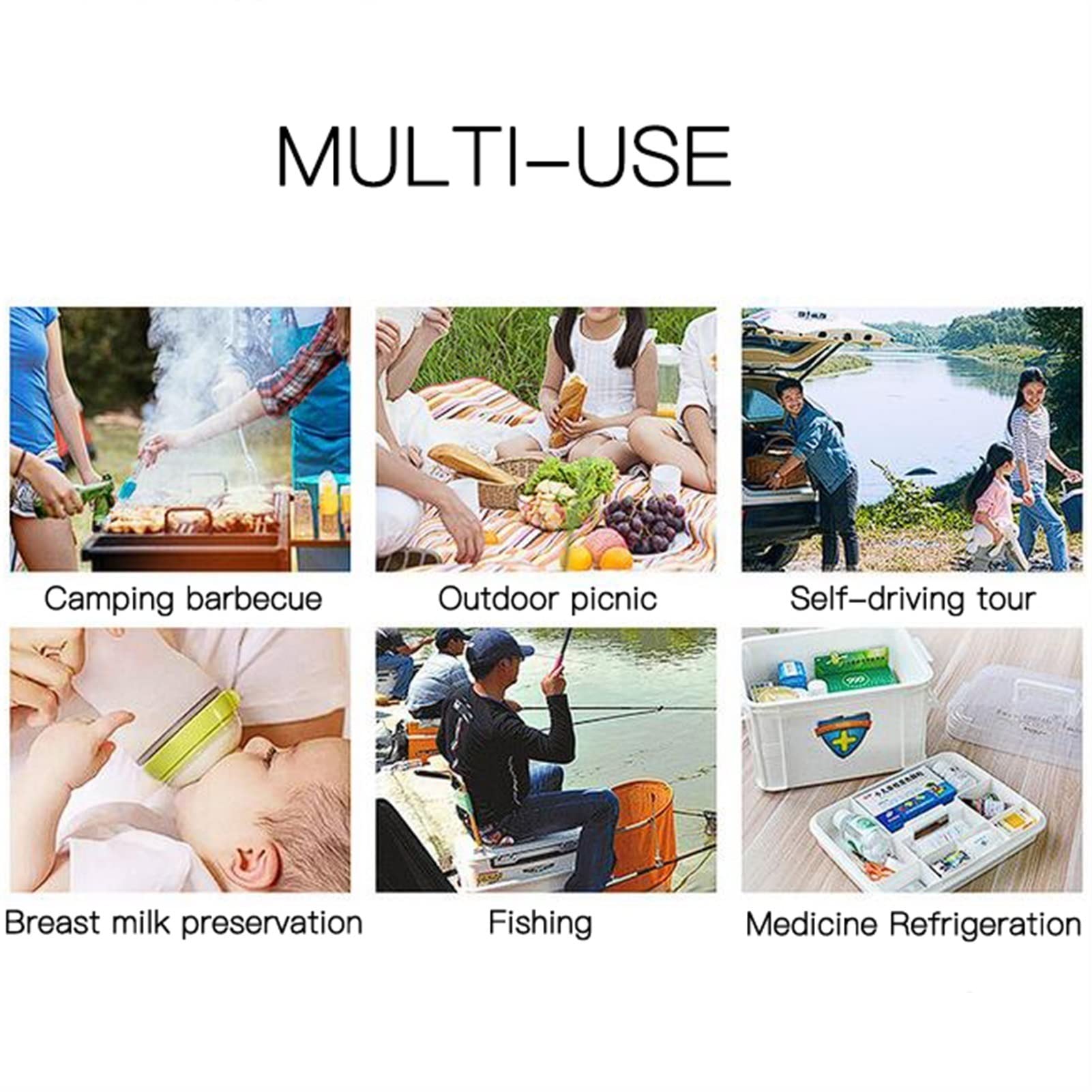 Portable Mini Fridge 6L - Compact Travel Refrigerator with Handle for RV, Truck, Boat, Camping & Picnic - Blue Freezer Cooler for Drinks, Snacks & Food Storage