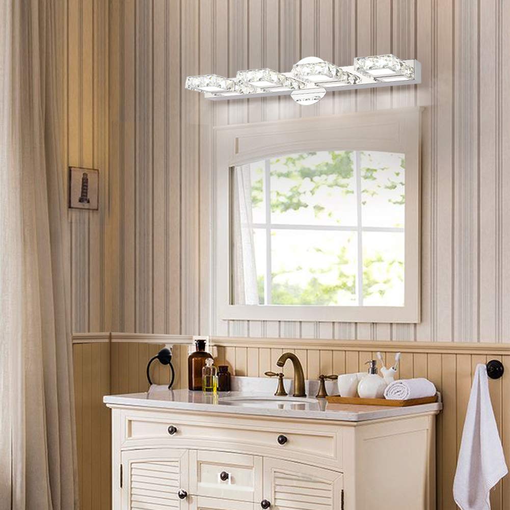 Aipsun 24.4 Inch Modern LED Vanity Lights - Crystal Bathroom Lighting Fixtures with 5500K White Light - Perfect for Bathroom Mirror, Dressing Room & Makeup Area