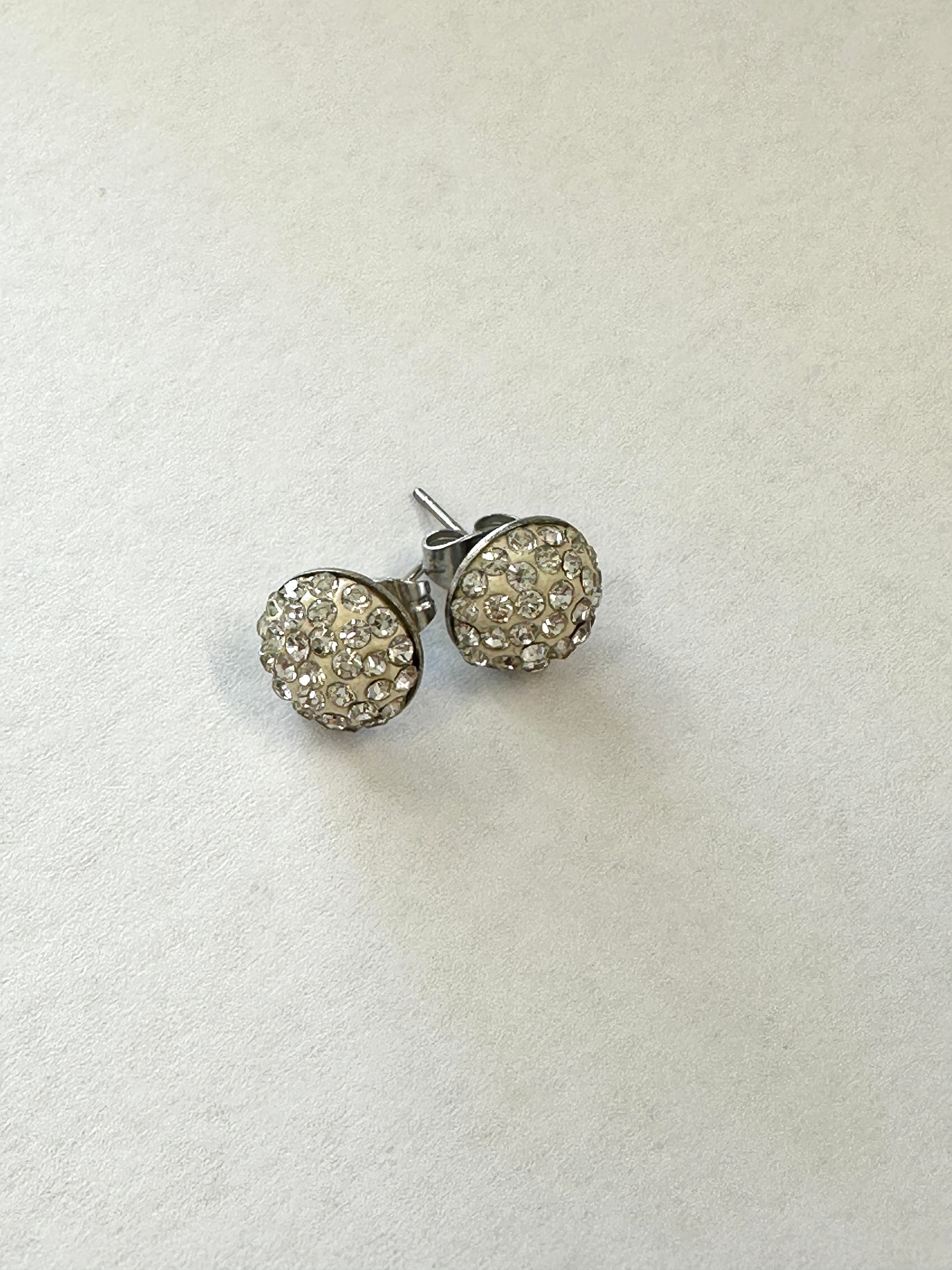 Sparkling Crystal Stud Earrings for Women - Medium Size 8mm, Hypoallergenic Stainless Steel, Elegant Gift for Party, Wedding, Date Night