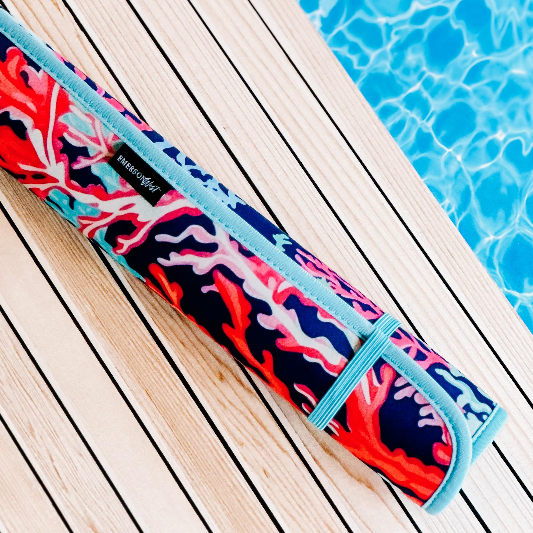 Premium Neoprene Poolside Seating Mat - Non-Slip Pool Edge Cushion for Comfortable Lounging, Swimwear Protection & Water Resistance - Perfect for Pool Decks, Hot Tubs, Beach Clubs & Backyard Relaxation (Coral)