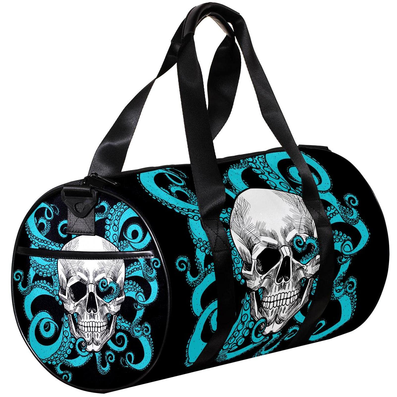 Women's & Men's Gym Duffle Bag - Skull & Octopus Workout Bag for Sports & Travel