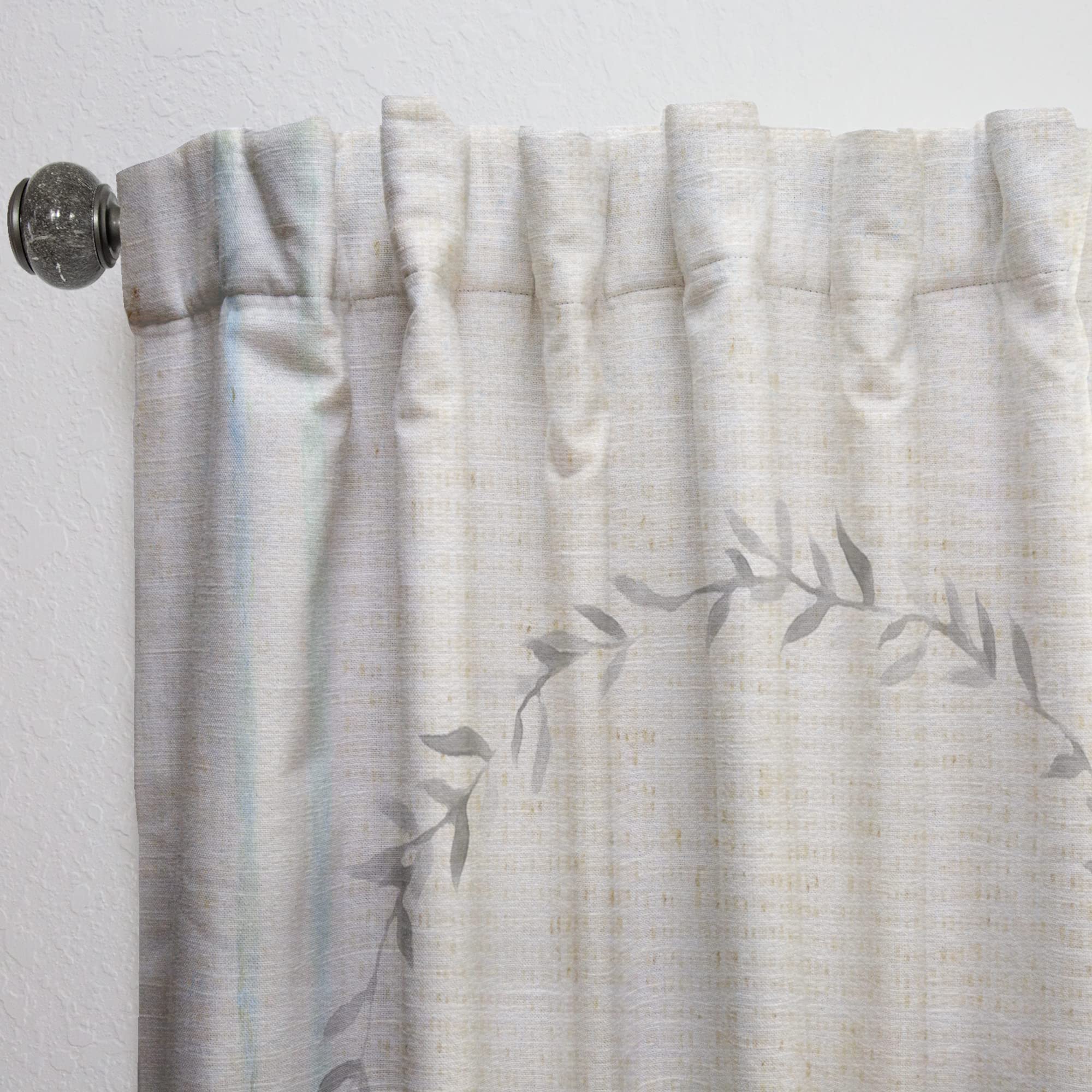 DesignQ Farmhouse Floral XVIII Thermal Insulated Curtain Panel - 52x120 Inches - Blackout Drapes for Bedroom & Living Room - Perfect for Cozy Home Decor & Sunlight Control