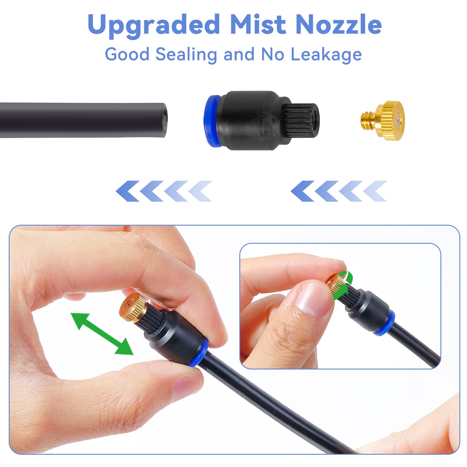 Upgraded Standing Patio Misters - 26.24FT Portable Outdoor Misting Cooling System for Backyard, Pool, Garden | Perfect for Summer Cooling, Pet Hydration & Water Play Activities