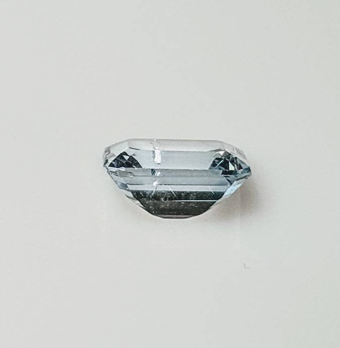 3.78ct Natural Brazilian Aquamarine Loose Stone - 10x8mm Emerald Cut Faceted SI Clarity - Perfect for Jewelry Making, Engagement Rings & Healing Crystals