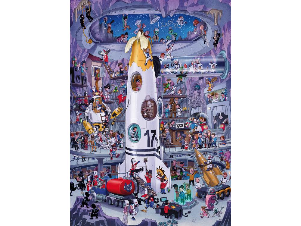 Heye 1000 Piece Triangle Shaped Jigsaw Puzzle - Rocket Launch Space Exploration Puzzle for Adults & Teens - Perfect for Family Game Night & STEM Education