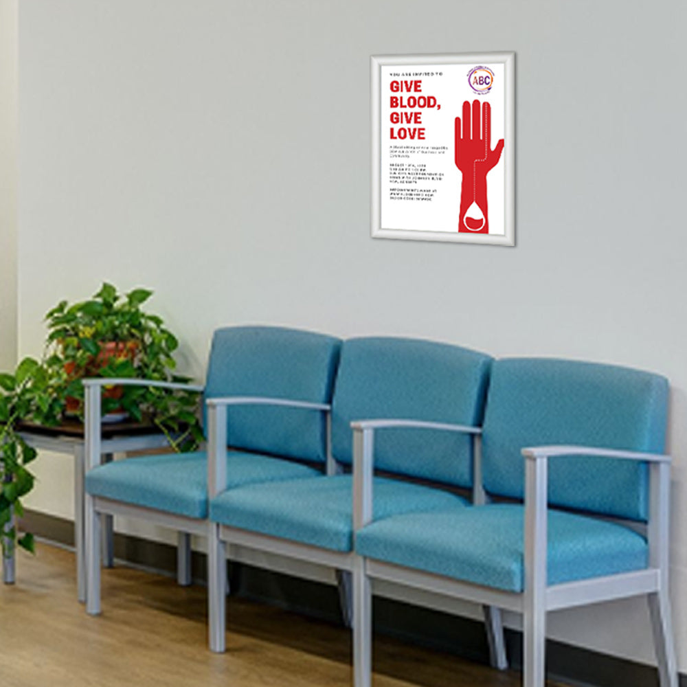 11x14 Fire Resistant Snap Frame - 1 Inch Wide Silver Metal Picture Frame for Posters, Signs & Artwork - Perfect for Offices, Schools & Retail Displays