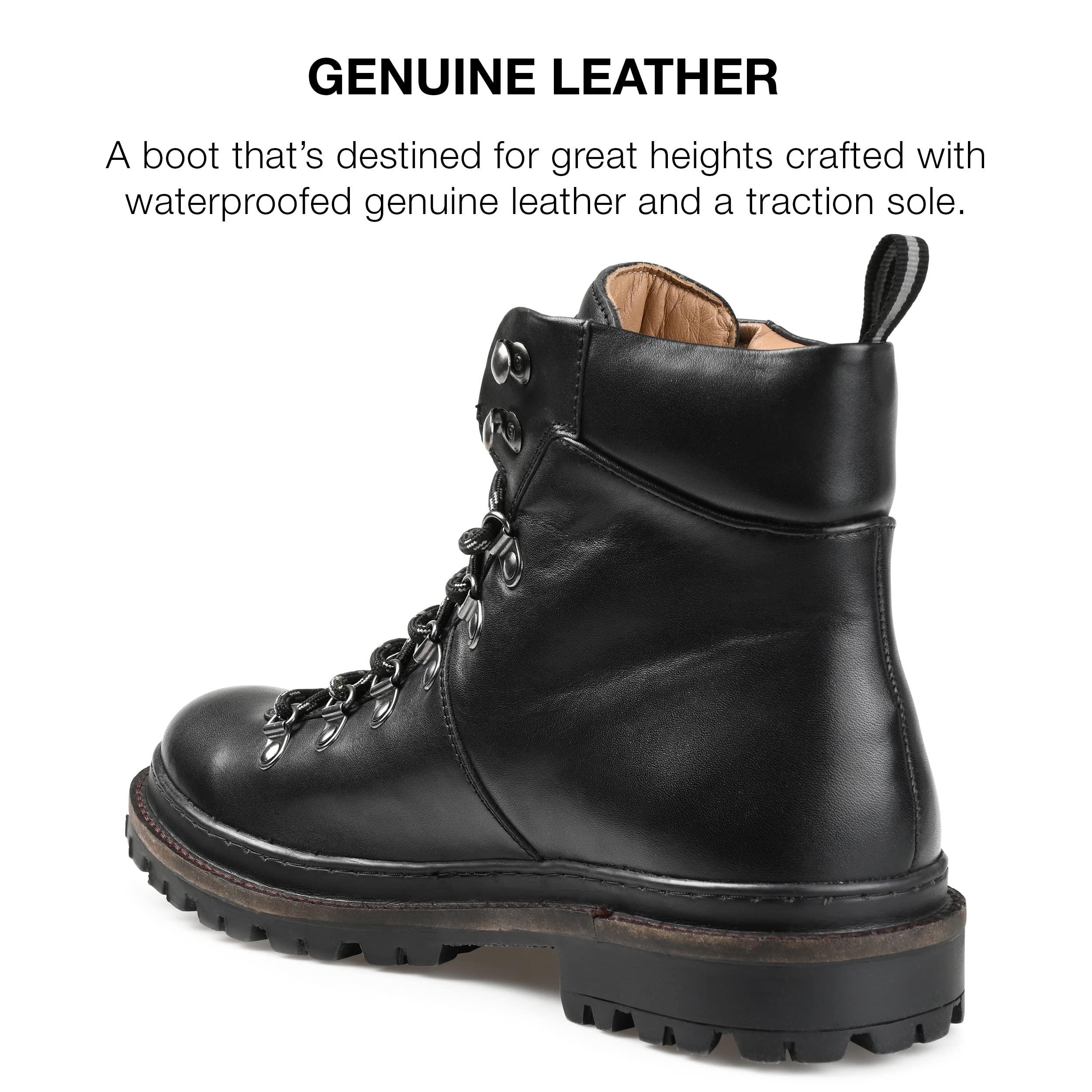 Thomas & Vine Men's Classic Leather Dress Boots - Formal & Business Casual Shoes for Office, Wedding & Special Occasions