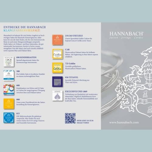Hannabach 652377 Series 800MT Classical Guitar Strings - Medium Tension Silver-Plated Nylon Strings Set for Acoustic Guitar - Perfect for Professional Performances & Studio Recording