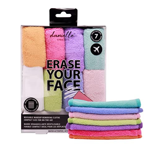 Reusable Makeup Remover Wipes with Travel Case - 7 Pack Soft Gentle Facial Cleansing Cloths for Women & Men - Perfect for Travel, Gym & Daily Skincare Routine