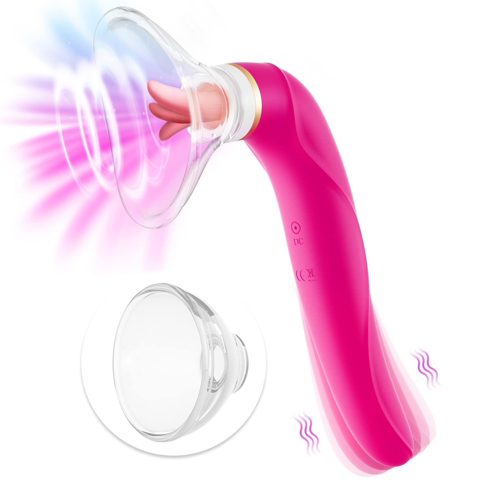 Premium Adult Toy - Proprogift Tongue Sucking Licking Vibrator for Women, 8 Suction & 10 Vibration & 5 Licking Modes, G-Spot Stimulator (Red) - Perfect for Couples Play & Solo Pleasure