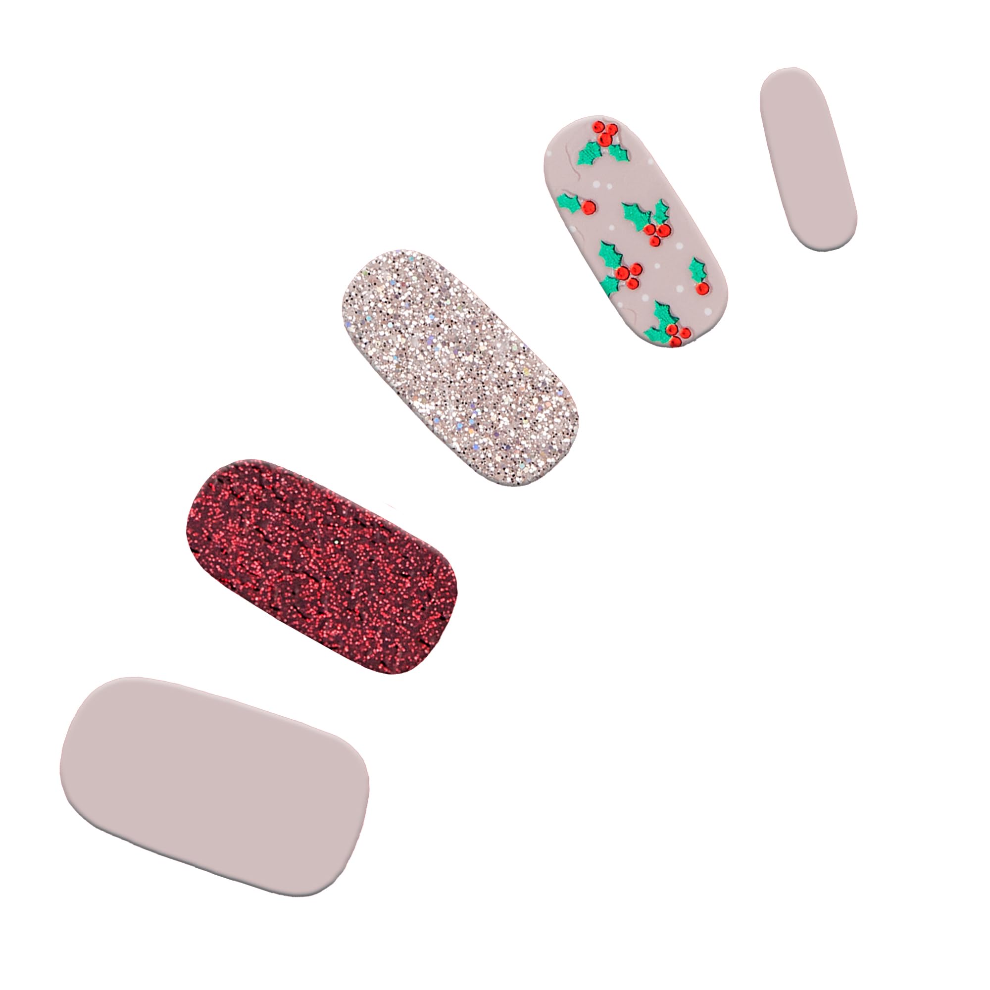 Dashing Diva Gloss Nail Strips - [Holly] Wood | 32 UV-Free Gel Nail Stickers with Prep Pad & File | Long-Lasting, Chip-Resistant Manicure for Home or Salon Use | Perfect for Parties, Weddings & Everyday Wear