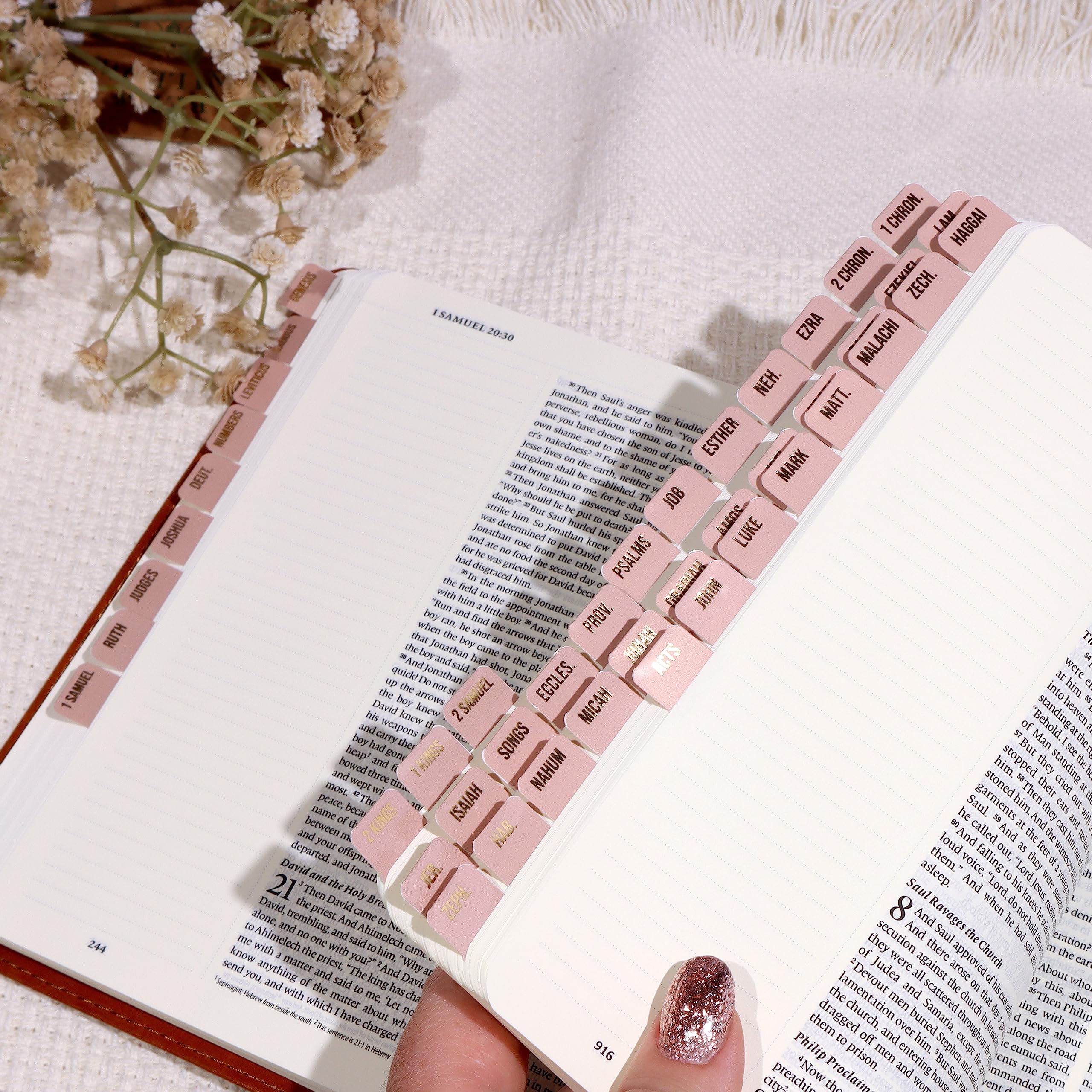 Golden Bible Tabs - Foil Indexing for Bible Journaling & Small Bibles - Christian Study Aid