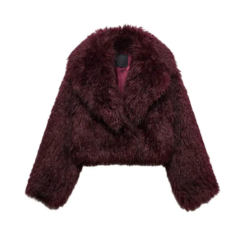 Luxury Faux Fur Women's Winter Jacket - Long Sleeve Shaggy Overcoat with Thick Warm Fox Fur, Stylish Street Outerwear for Women | Perfect for Cold Weather, Parties, and Fashion Events