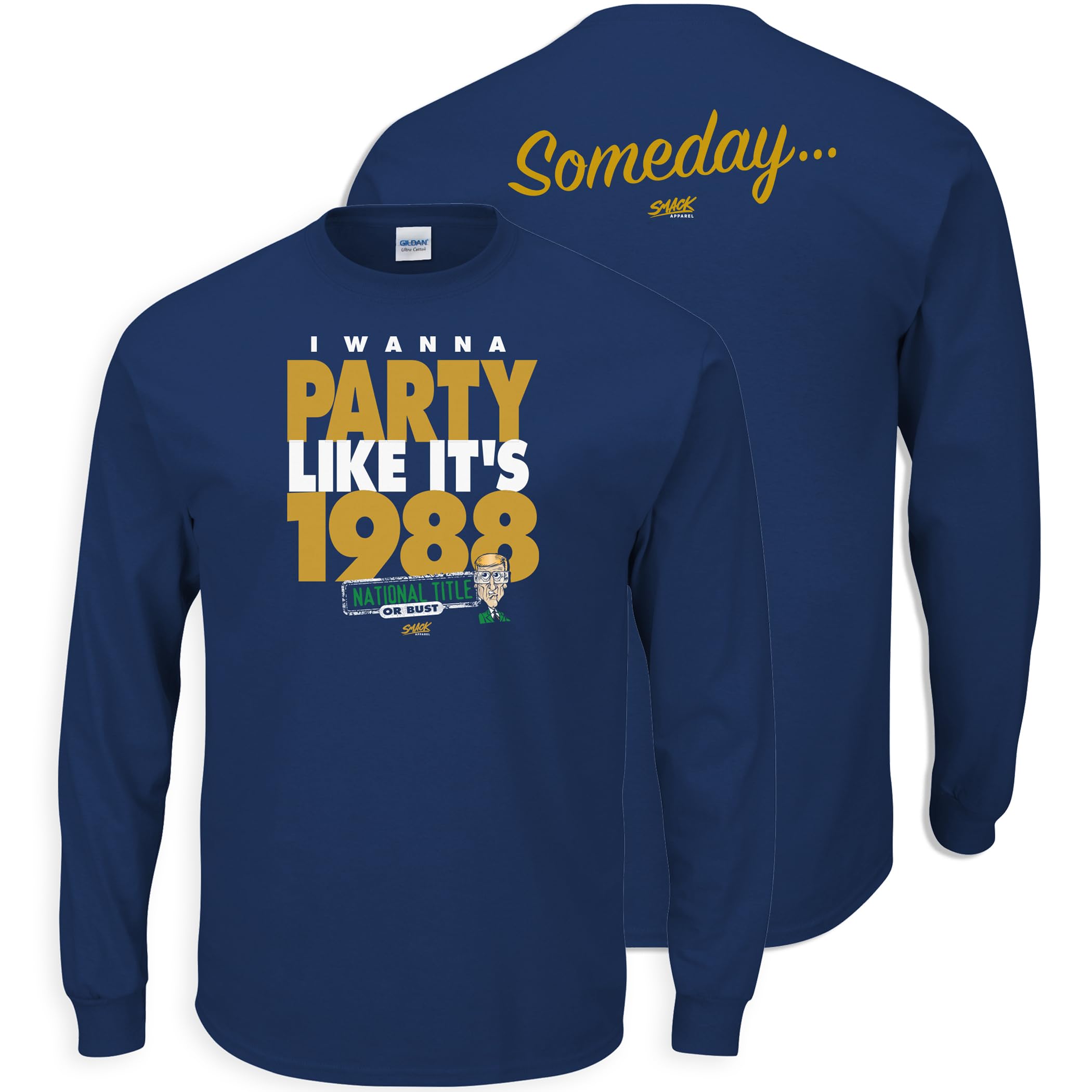 Notre Dame Fighting Irish 1988 Championship Fan T-Shirt - Navy Blue Vintage Football Apparel for Men & Women (Sizes SM-5XL) - Perfect for Game Day, Tailgating & Irish Pride Events