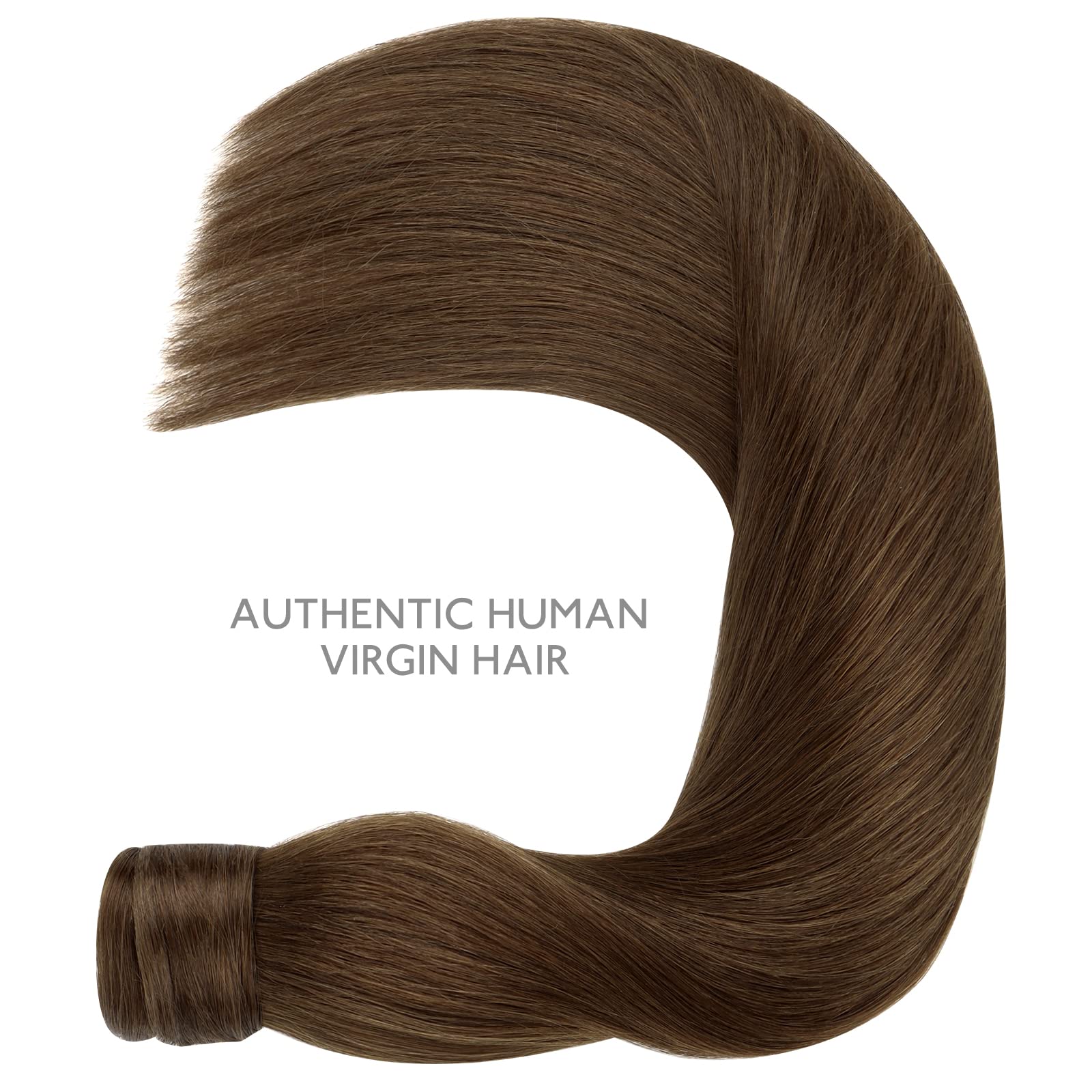 WENNALIFE 22 Inch Chocolate Brown Ponytail Hair Extension - 90g Clip-in Human Hair Ponytail with Wrap Around Design, 100% Remy Human Hair for Women | Perfect for Parties, Weddings & Everyday Styling