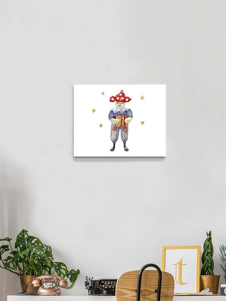 Mushroom Man Wrapped Canvas Wall Art - Whimsical Fungi Decor for Living Room, Bedroom & Office - Unique Gift for Nature Lovers
