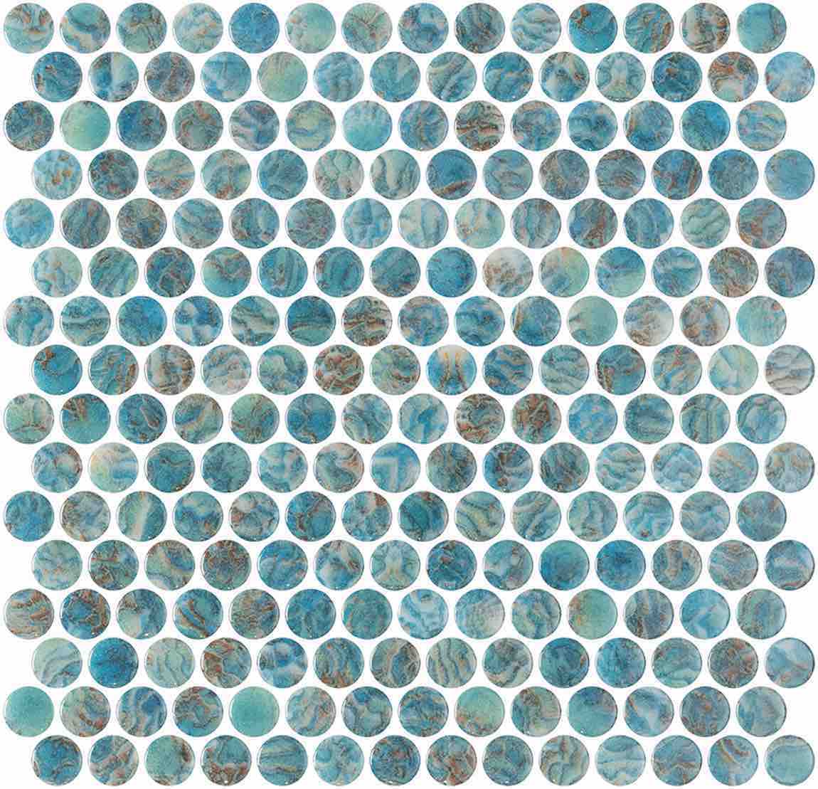 Glass Pool Tile Coral Reef Green Penny - Stunning Mosaic for Swimming Pools, Spas & Backyard Decor