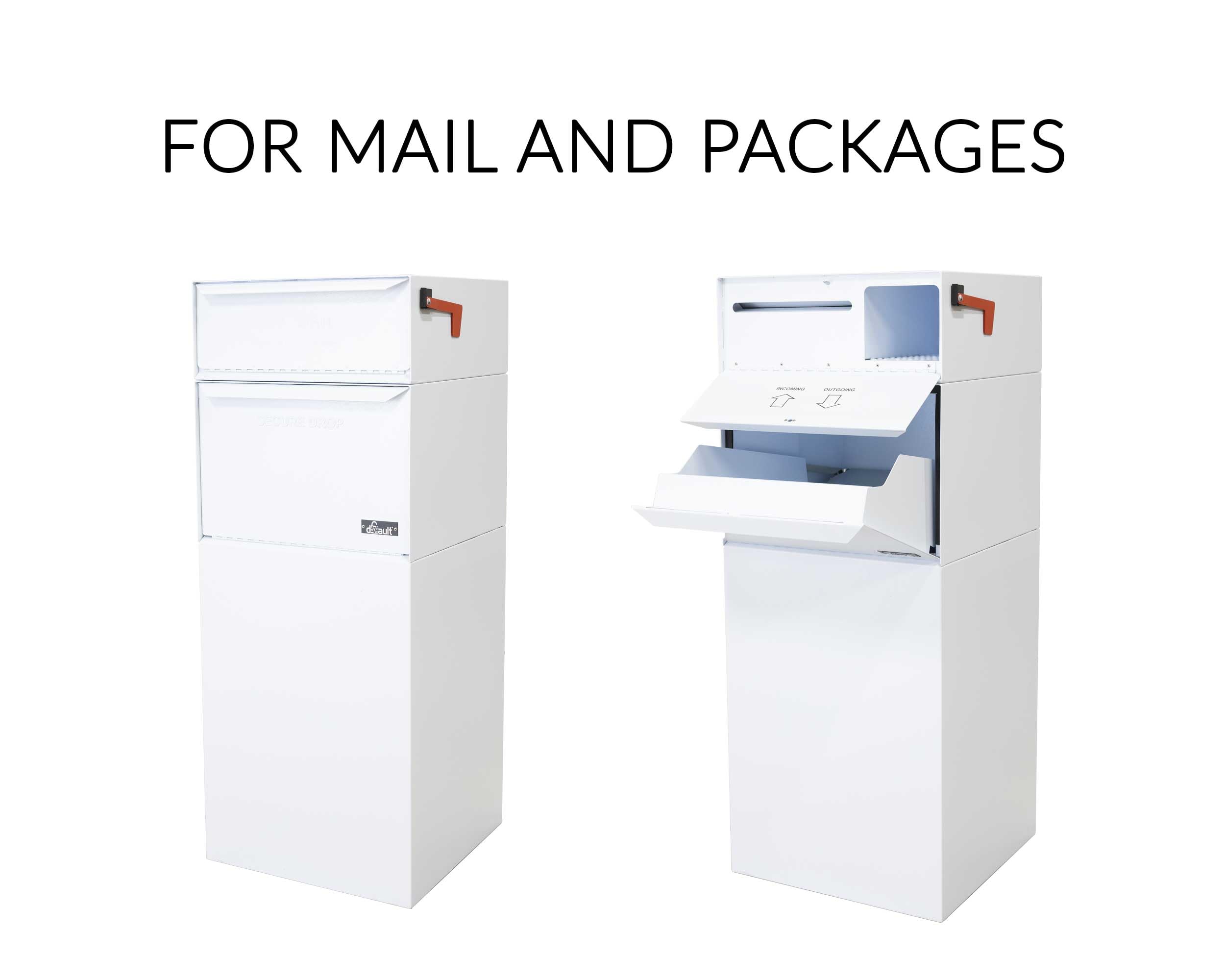 dVault® Full Service Vault DVCS0015 - Secure Locking Mailbox with Package Drop & Letterbox - Weatherproof Curbside Mailbox for Home Security (White) - Perfect for Residential Use, Apartment Buildings & Package Delivery Protection