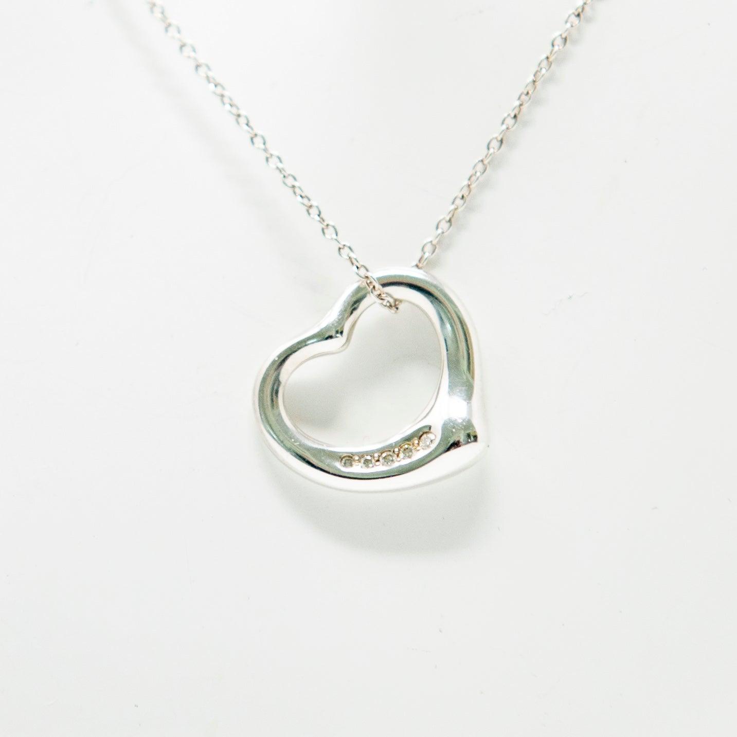 Tiffany & Co Diamond Elsa Peretti Heart Pendant Necklace - 18K Gold or Sterling Silver - Perfect for Valentine's Day Gifts & Anniversary Presents