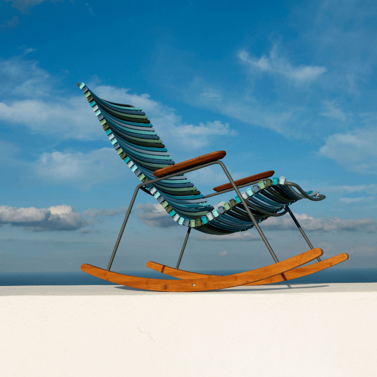 CLICK Outdoor Rocking Chair - Patio, Garden & Porch Relaxation - Comfortable All-Weather Wicker Rocking Chair for Backyard, Poolside & Deck Use